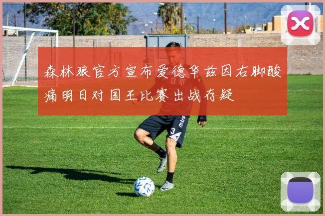 森林狼官方宣布爱德华兹因右脚酸痛明日对国王比赛出战存疑